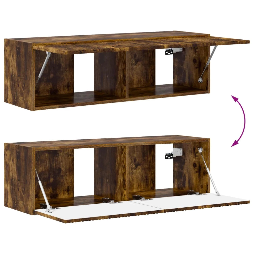 Set di Mobiletto da TV a Parete 4 pcs Rovere fumé 3408930