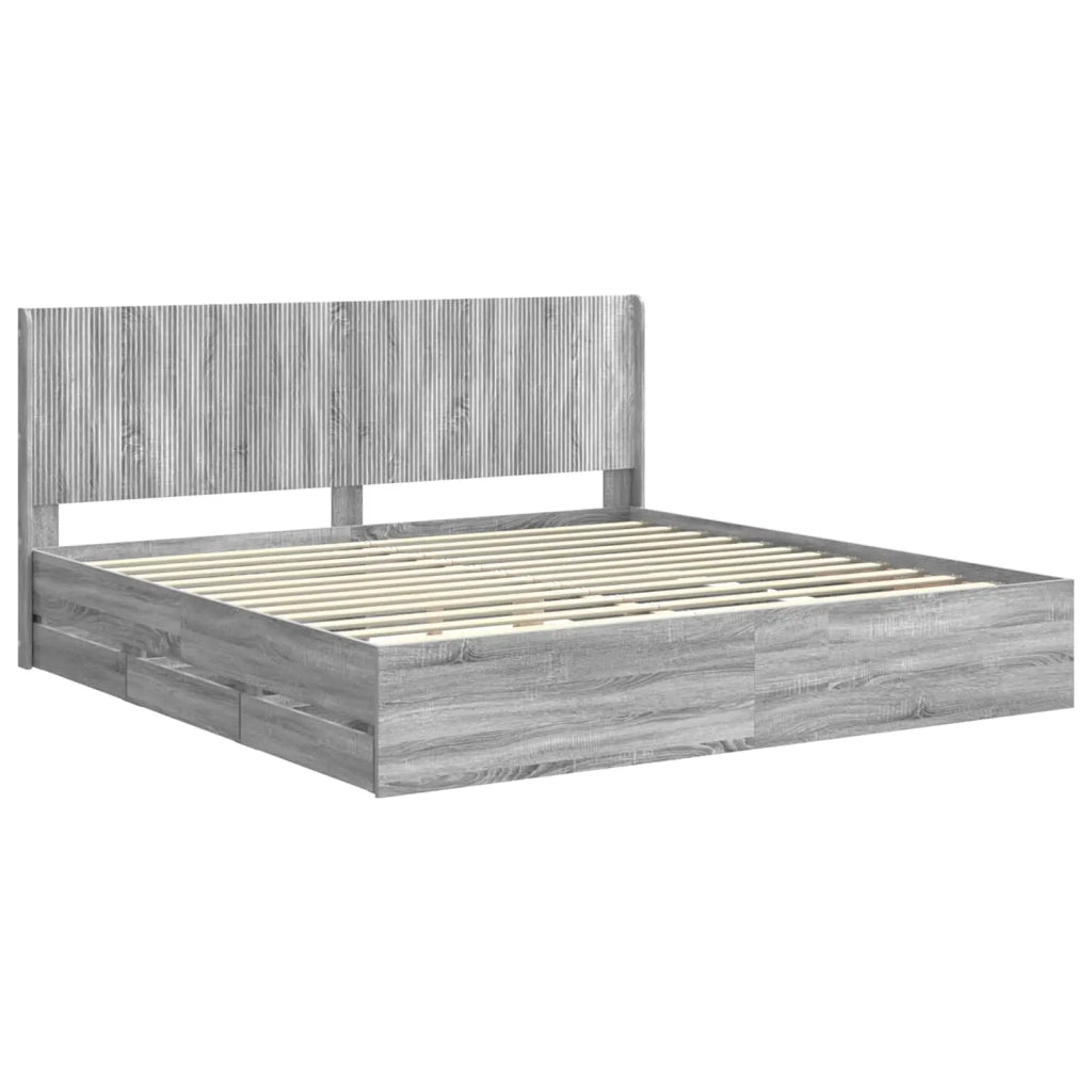 Struttura del letto con stoccaggio e testata Grigio Sonoma 3413922