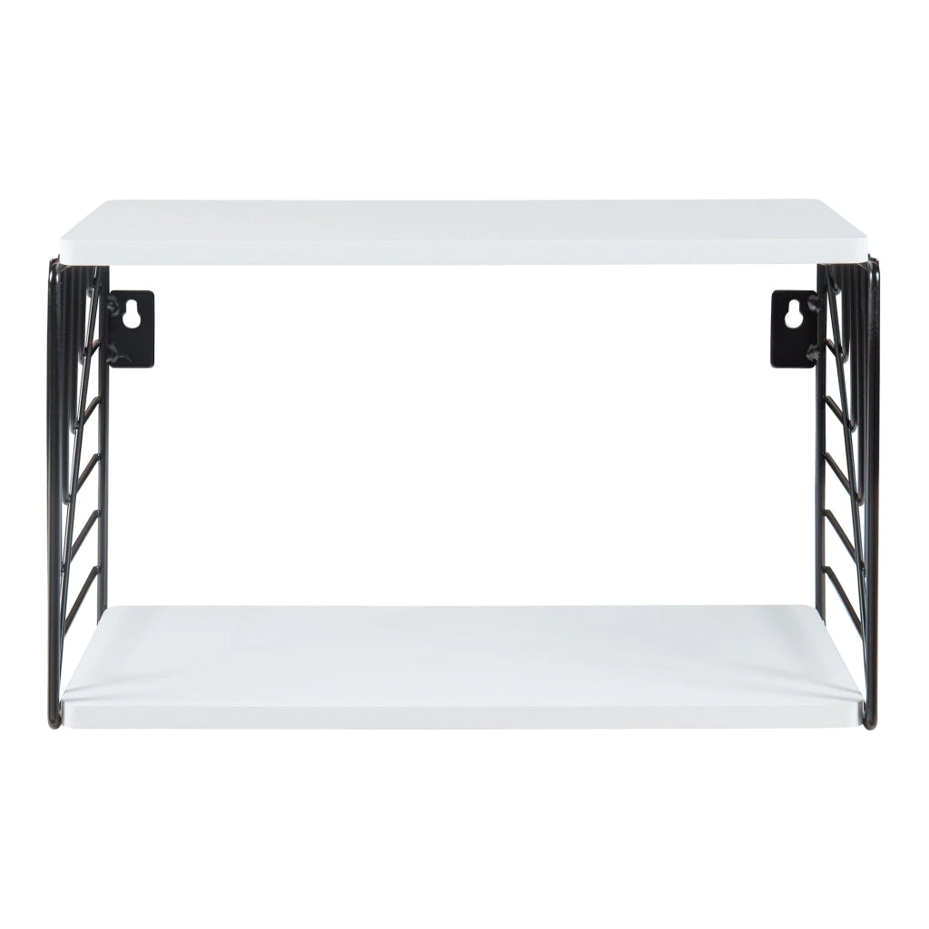Scaffale dal design senza tempo per soggiorno/camera da letto mobiletto portaoggetti da parete 39 x 18 x 23 cm bianco 03_0011261