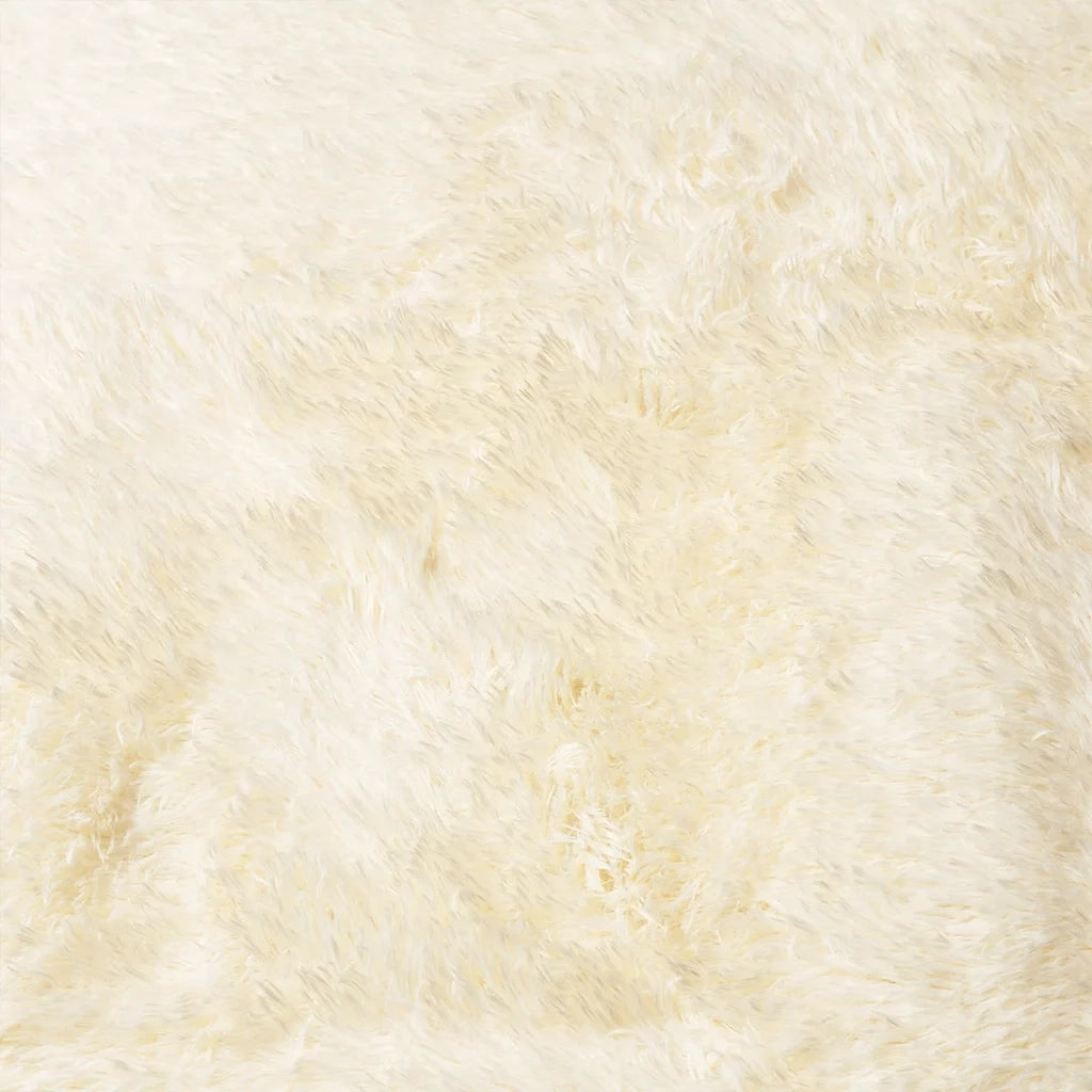 Tappeto Shaggy a Pelo Lungo NAVARRA Crema 160x160 cm poliestere 4102871
