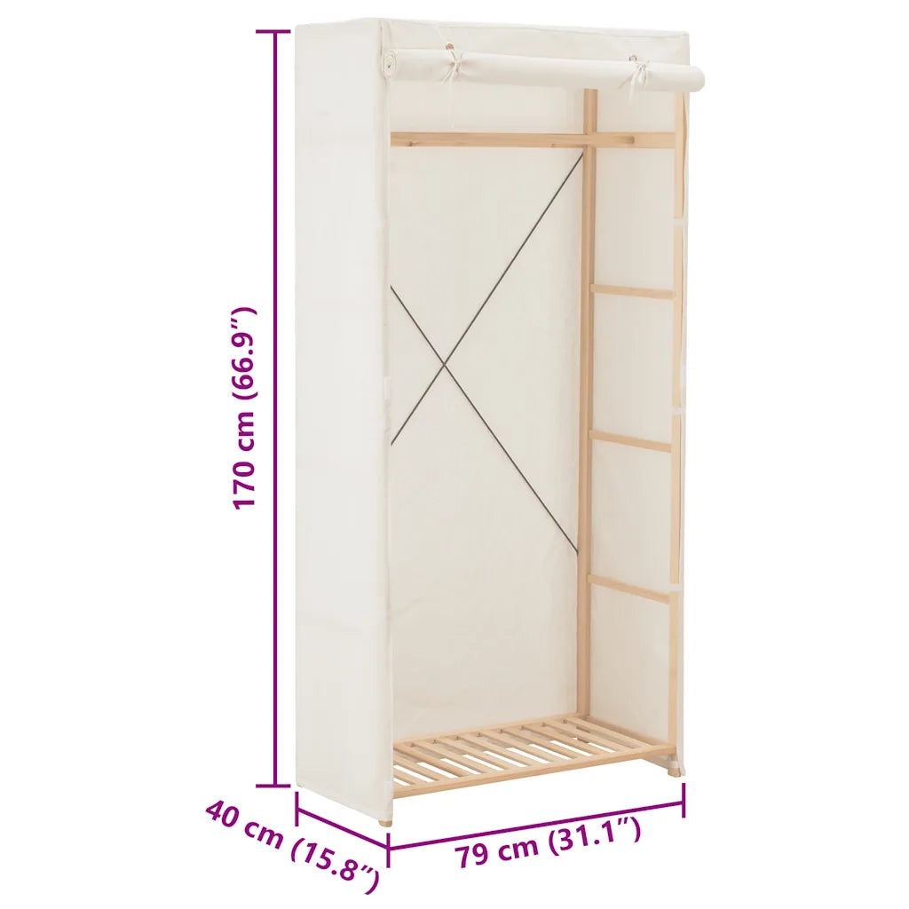 Armadio Bianco 79x40x170 cm in Tessuto CFW3330793