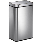 Pattumiera da 60 litri con sensore di apertura, coperchio automatico, in acciaio inox, versatile, colore argento.