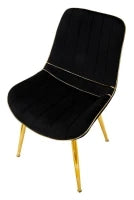 Sedia Paris Nera/Gold Set 2 Pz Cm 51X59X79