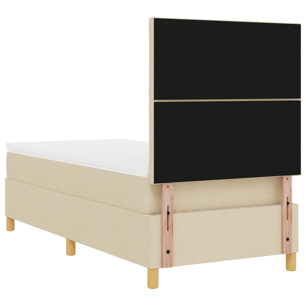 Letto con rete a molle Panna 100x200 cm Tessuto