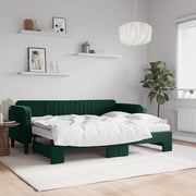 Divano Letto Estraibile Materassi Verde Scuro 80x200 Velluto 3197082