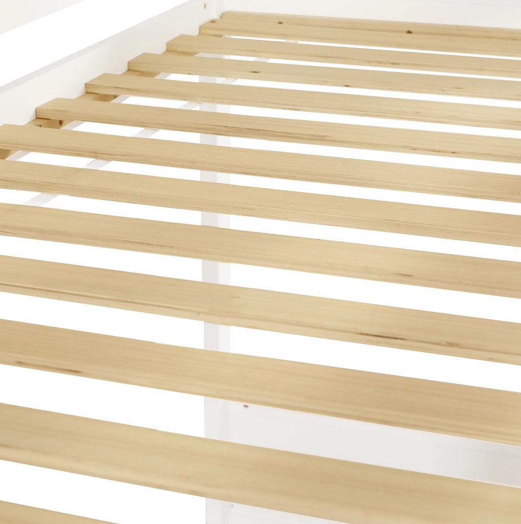 Letto a castello per bambini 90x200 cm con finestre; scala a gradini e protezione su quattro lati