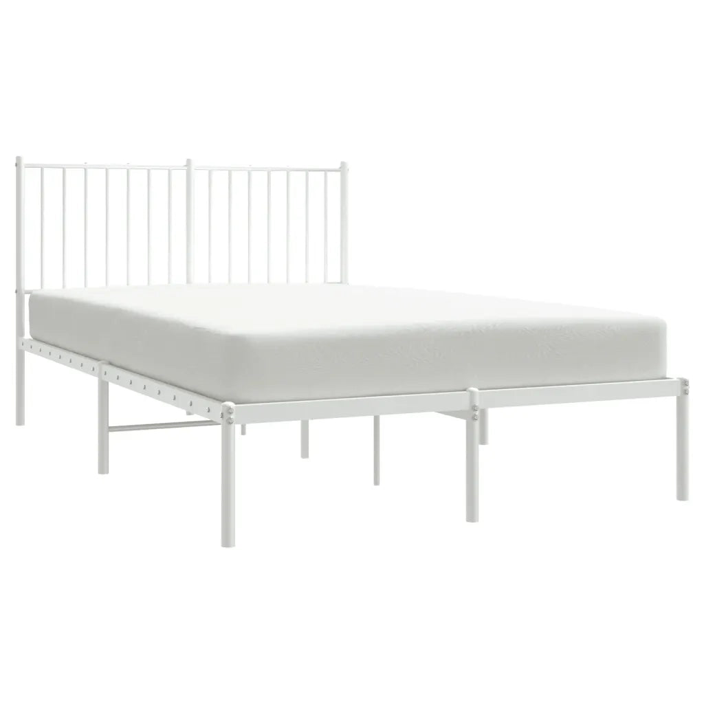 Giroletto con Testiera Metallo Bianco 120x190 cm 350928