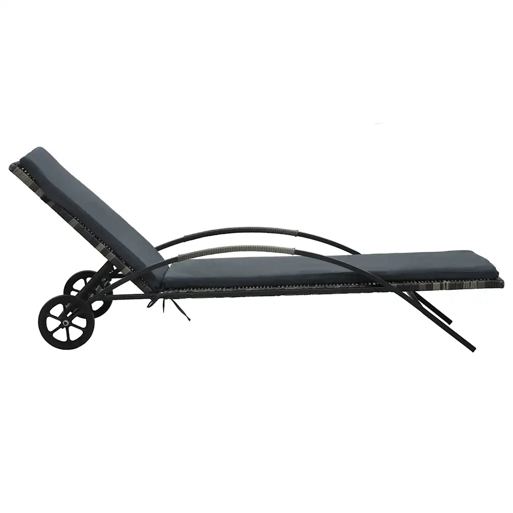 Lettini Prendisole con Tavolo in Polyrattan Antracite 47750