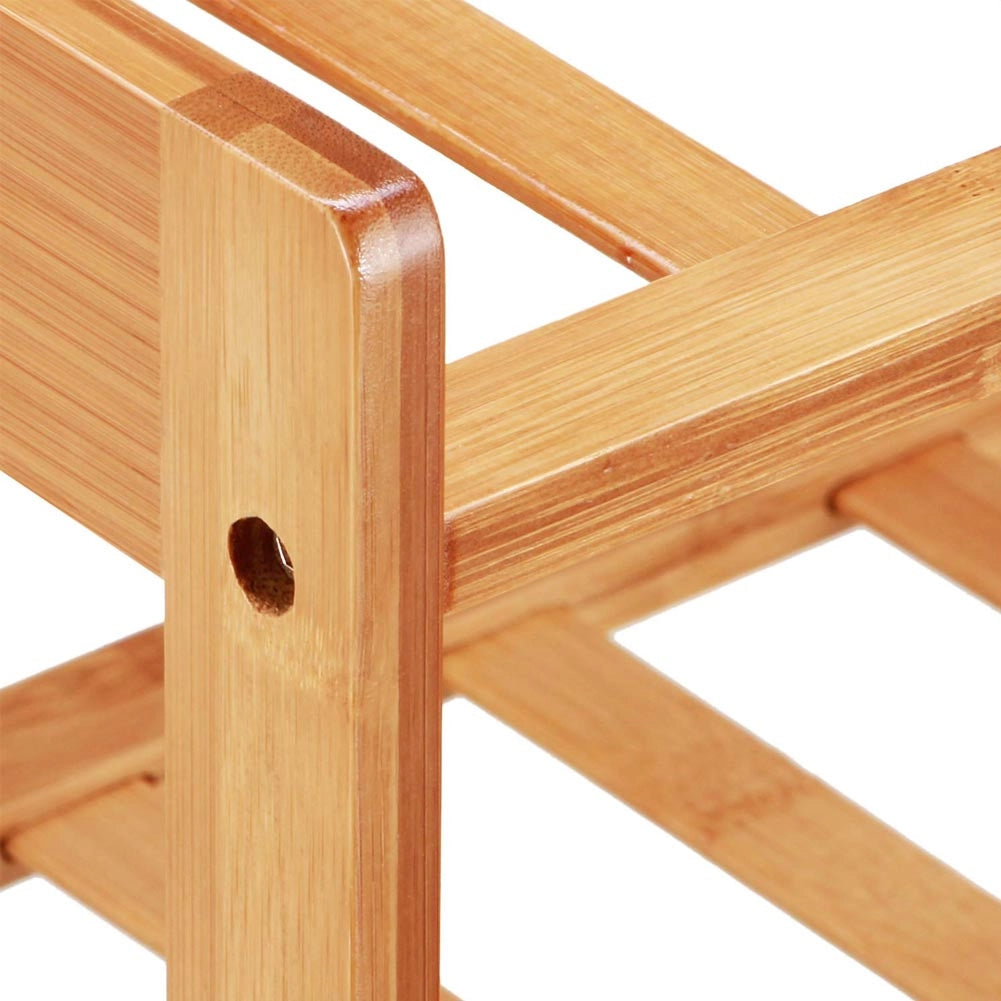Panca Scaffale Legno Bambù 80x26 H 69 cm Multiuso 5 Ripiani Camera Ingresso Bagno