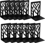 Sostegni Librari in Metallo Nero - Poggiatesta Antislip - Disegno Decorativo a Sostegno - Resistenti all'Ossidazione - Base Stabile - Sostegni Librari