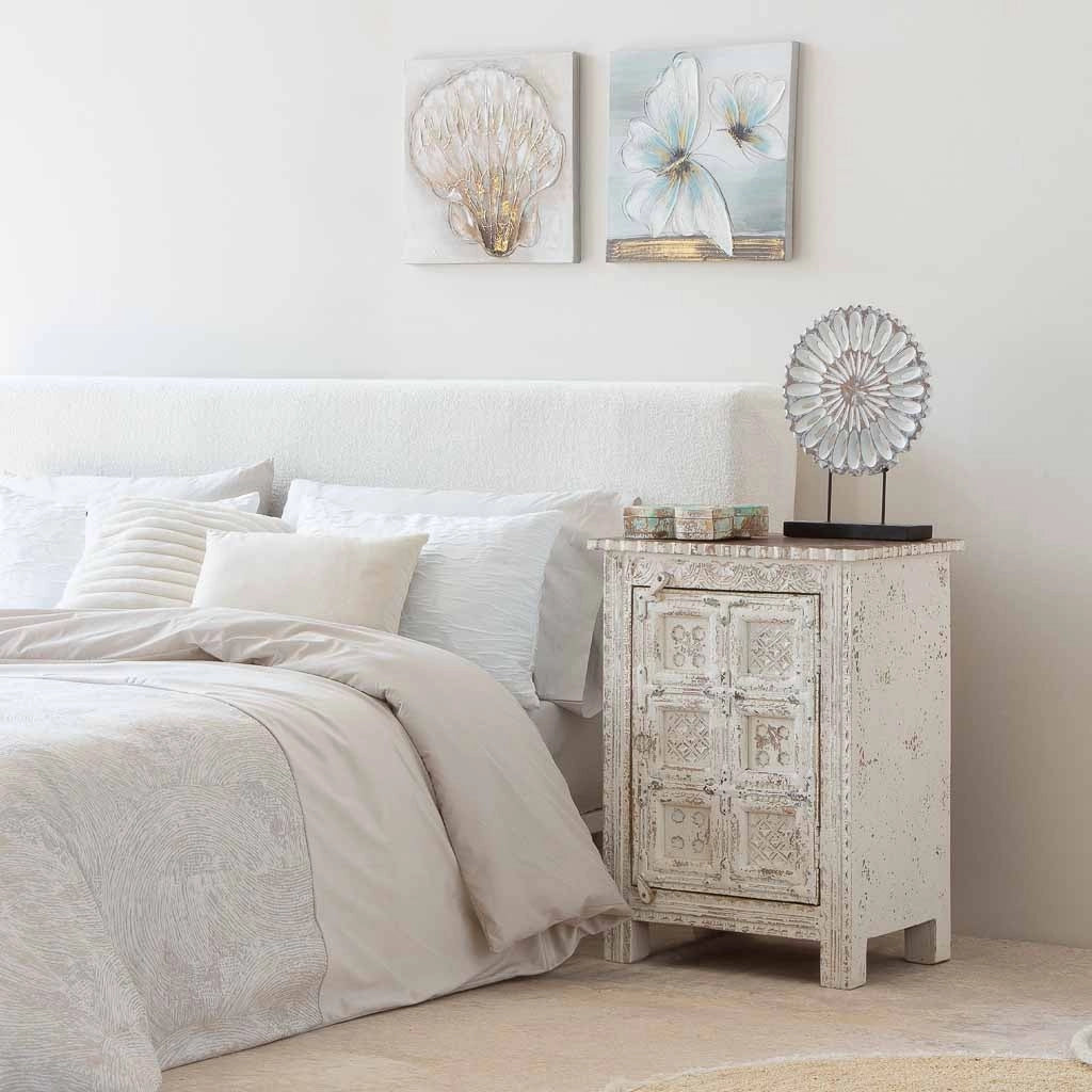 Quadro dipinto a mano con rilievo grigio 40x40x2,5h