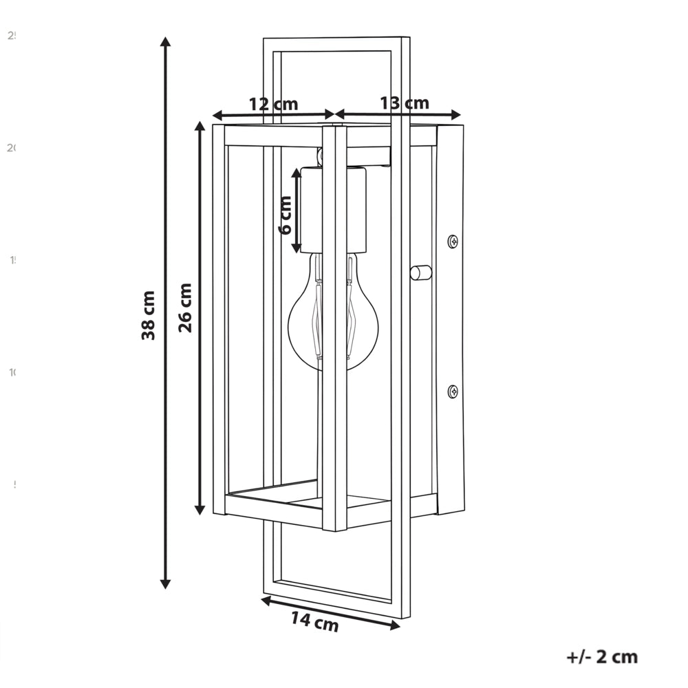 Applique da esterno in metallo nero, stile moderno, per porta d'ingresso e portico