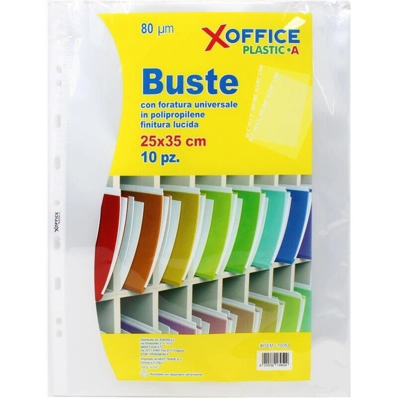CARTELLE DI PLASTICA PORTA DOCUMENTI 25X35 10PZ TRASPARENTI
