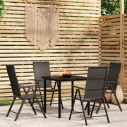 Set Mobili da Pranzo per Giardino 5 pz Nero cod mxl 40924