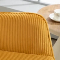 Sedia a Dondolo Vintage, Basculanti Curvati, Imbottitura Spessa, Faggio e Acciaio, Giallo