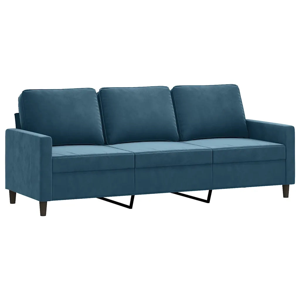 Set di Divani 4 pz con Cuscini Blu in Velluto 3201495