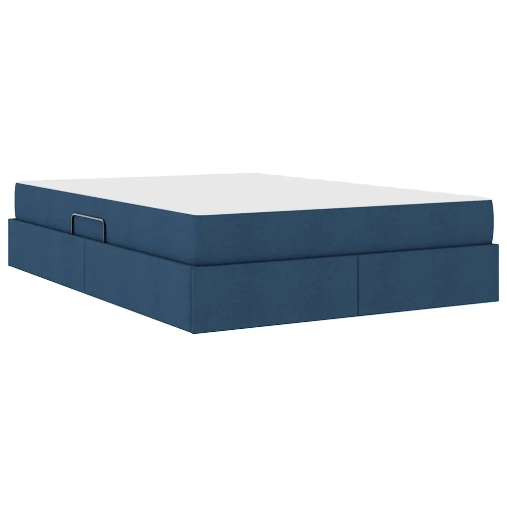 Letto con contenitore e materasso Blu 140 x 200 cm Poliestere