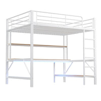 Letto mezzanino 140x200cm - Xylo - bianco, USB, luce controllabile