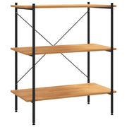Scaffale a 3 ripiani nero e rovere 80x40x92 cm CFW7130995