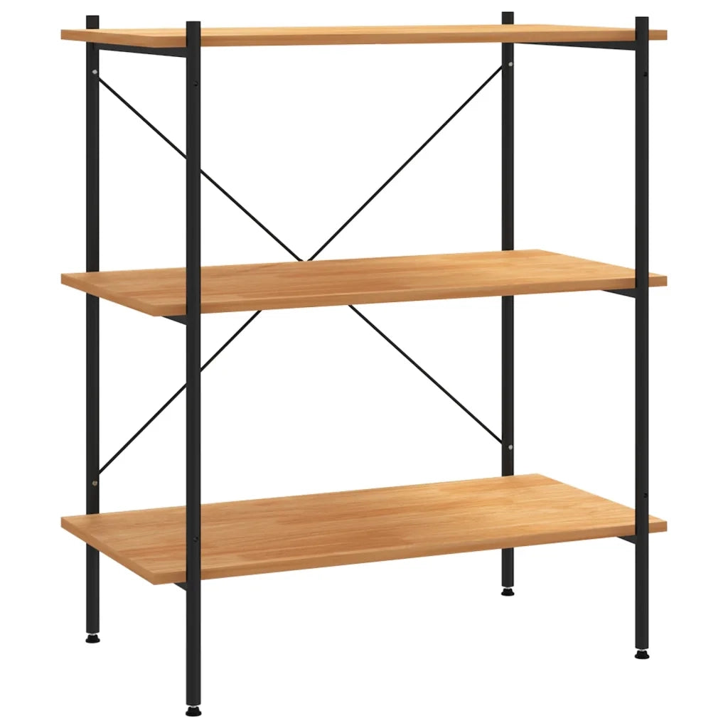 Scaffale a 3 ripiani nero e rovere 80x40x92 cm CFW7130995