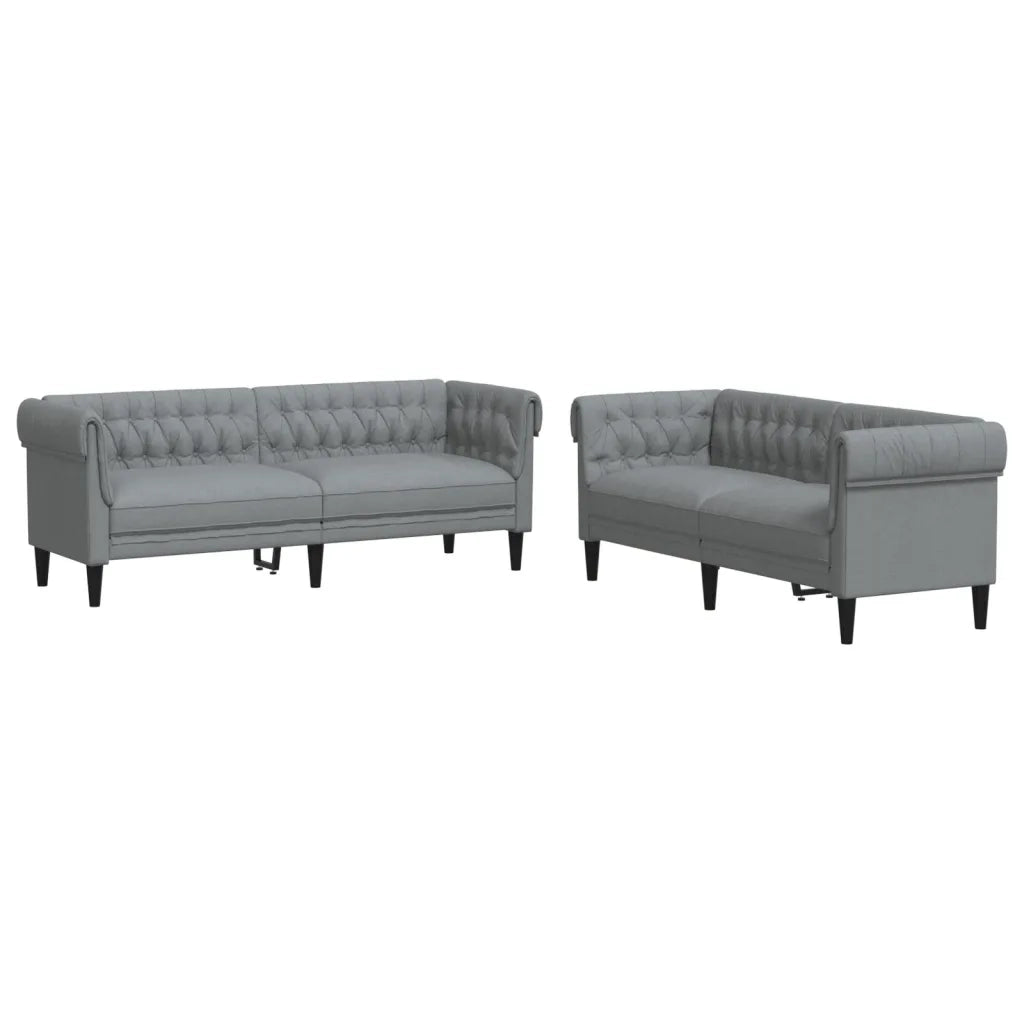 Set di Divani 2 pz Grigio Chiaro in Tessuto 3209200