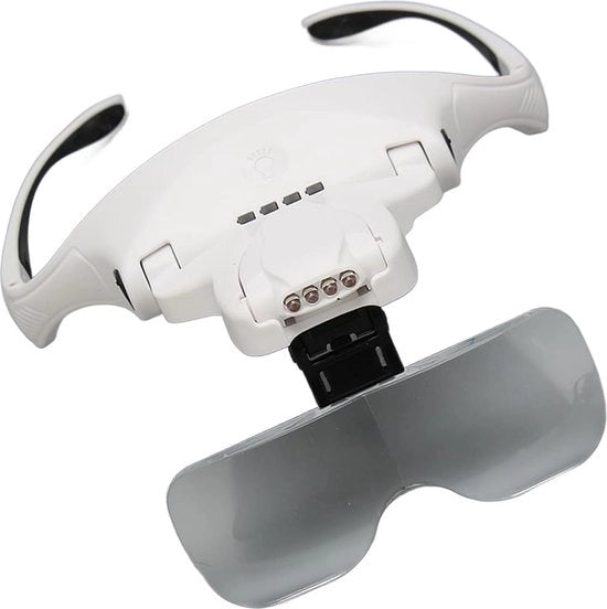 1x Zoom a 35x Montato a Testa Illuminato Visore di Amplificazione - 5 Lenti Removibili - Visore di Amplificazione a LED Senza Mani Illuminato a Testa Montata