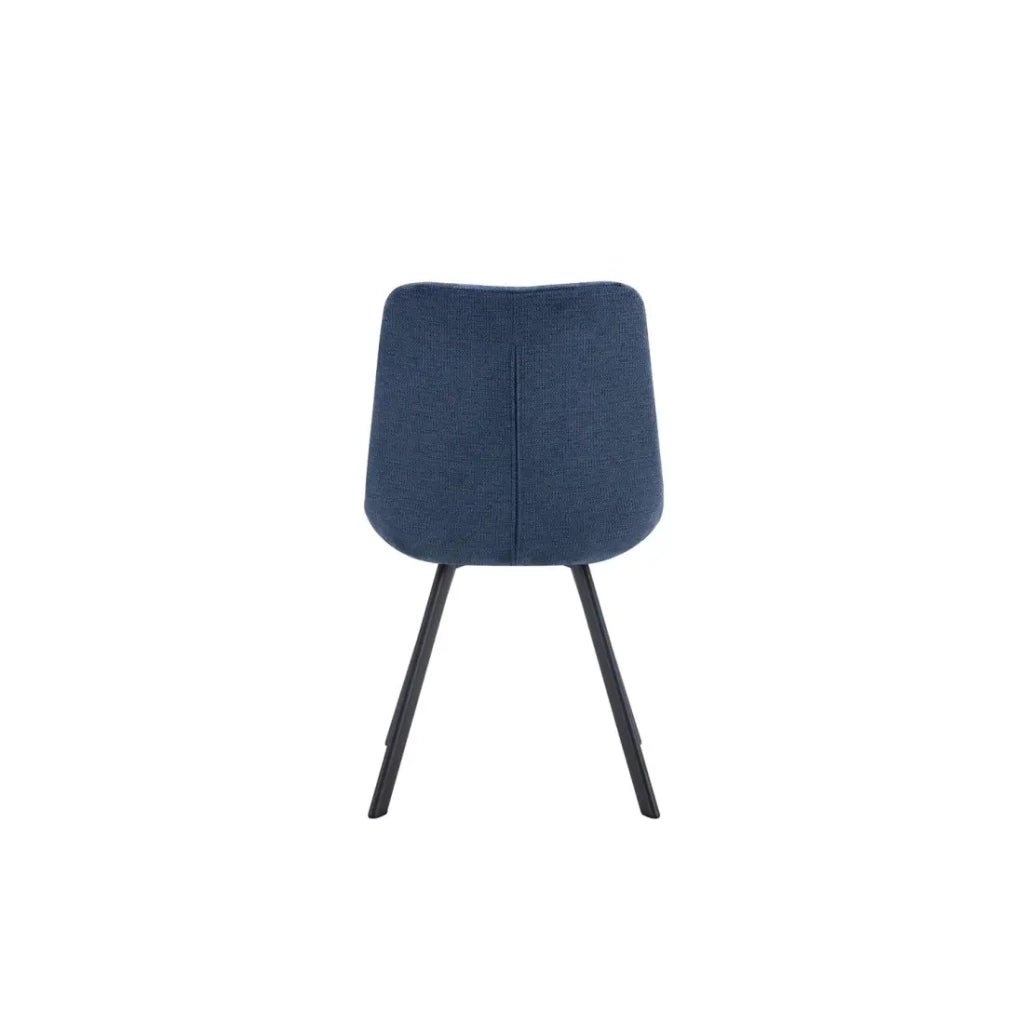 Set di 2 sedie VELMA - Tessuto blu oceano - Piedi in metallo - Design moderno - Eleganza rinfrescante