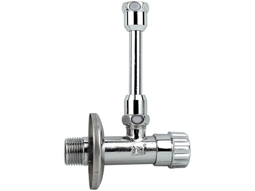 Rubinetto per cassetta cromato con tubetto e rosone