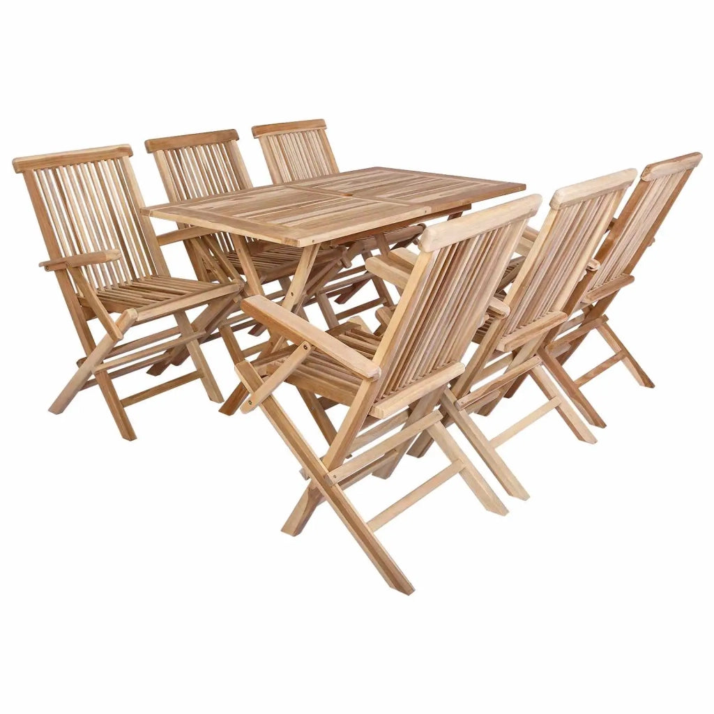 Set di Mobili da Giardino 7 pz Naturale Legno di teak solido 3418861