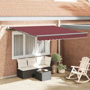vidaXL Tenda da Sole Retrattile Automatica con LED Bordò 300x250 cm