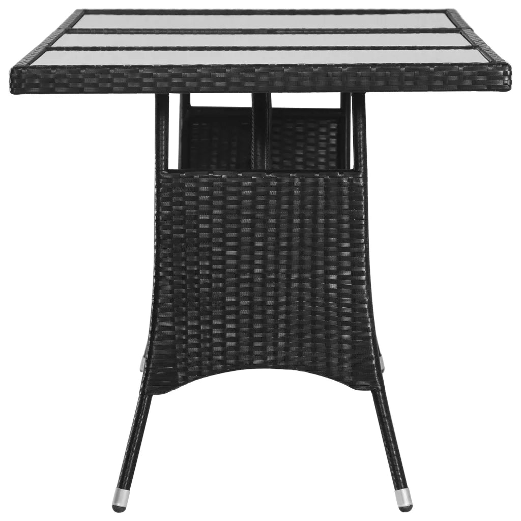 Tavolo da Giardino | Tavolino da esterno Nero 170x80x74 cm in Polyrattan