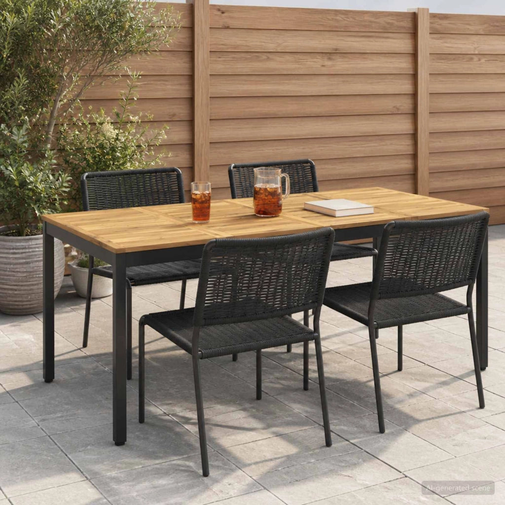 Tavolo da cena da giardino Bianco e Nero 196 x 100,5 x 75 cm 3394426