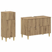 Set di Armadi da Bagno da 2 Pezzi ARNHEM Rovere Artigianale 3417692