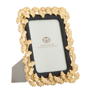 Cornice Glam Gink 24,5x2x29 cm in Poliresina e Vetro Oro e Nero