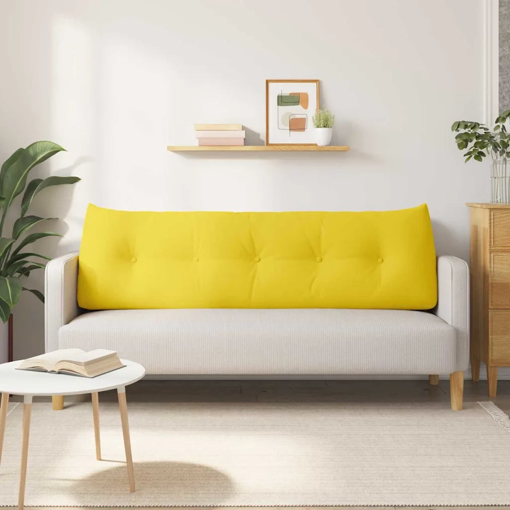 Cuscino per Schiena Giallo Chiaro 160 x 24 x 50 cm Tessuto 42014537