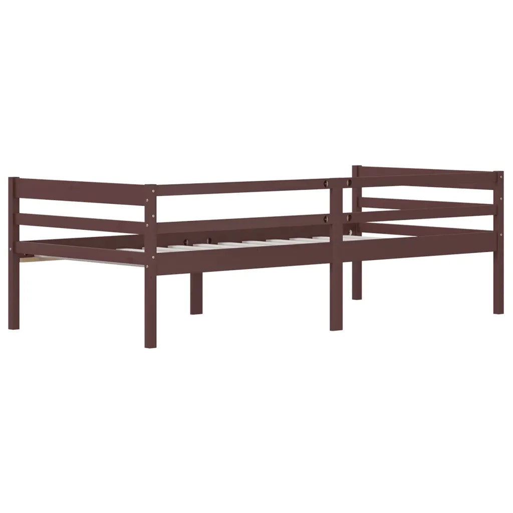 Giroletto senza Materasso-Struttura Letto Marrone Scuro 90x200 cm Legno Pino 724768