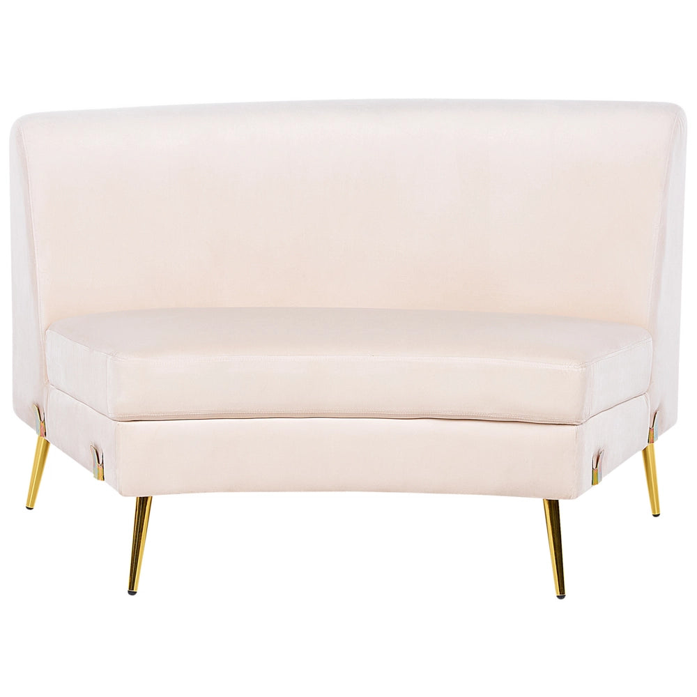 Divano 4 posti in velluto beige seduta posteriore gambe in metallo dorato retro