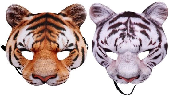 Accessori di Halloween - Maschera di tigre - Costume per bambini - Cosplay - Bianco e giallo