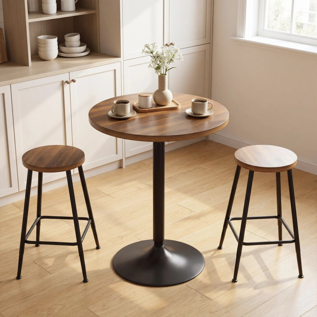 Tavolo da bar rotondo ¨C Minimal ¨C noce 60 cm