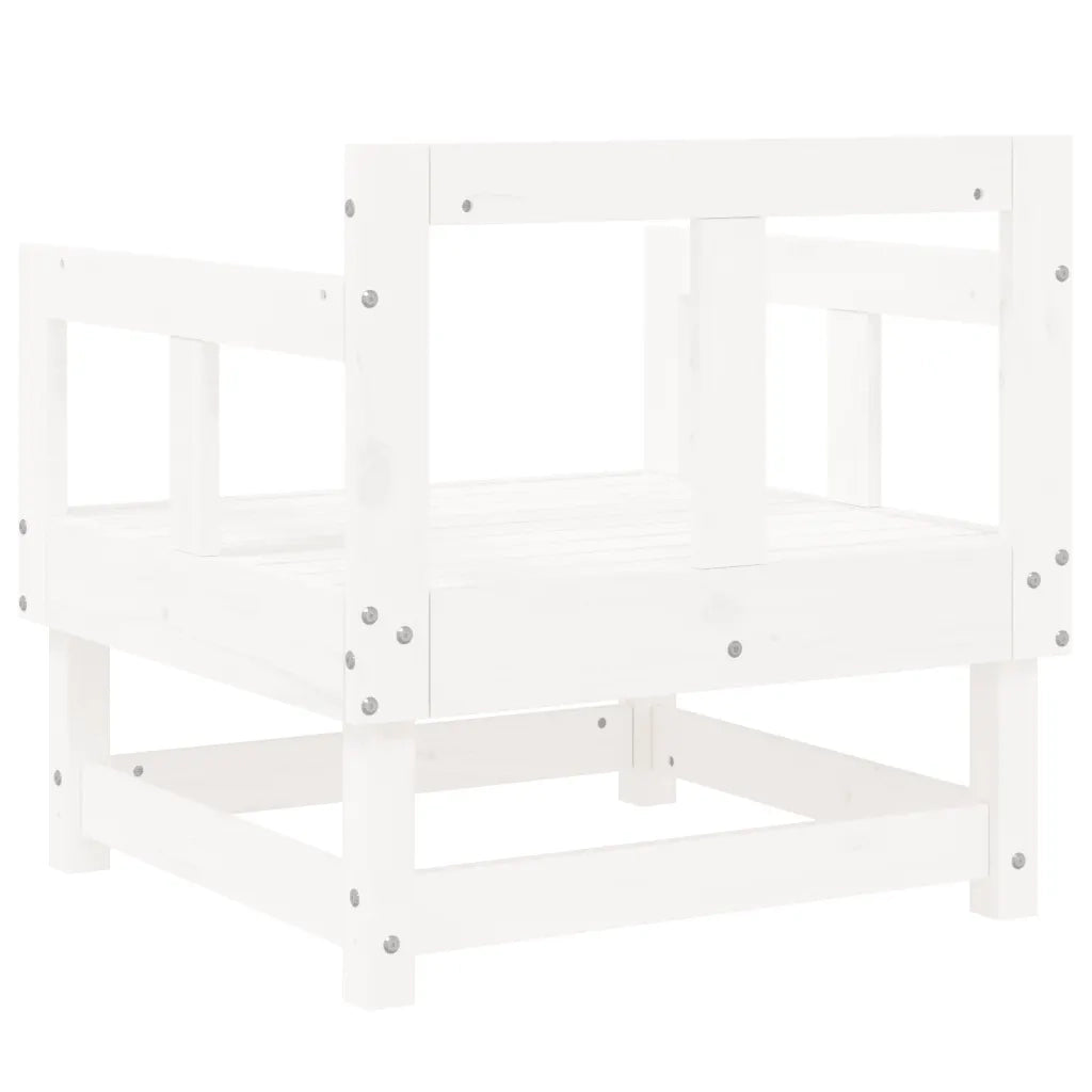 Sedia da patio-Sedie da Giardino 2 pz Bianche in Legno Massello di Pino 731625