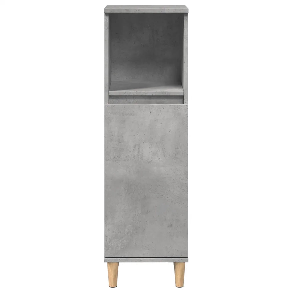 Set Mobili da Bagno 3 pz Grigio Cemento in Legno Multistrato