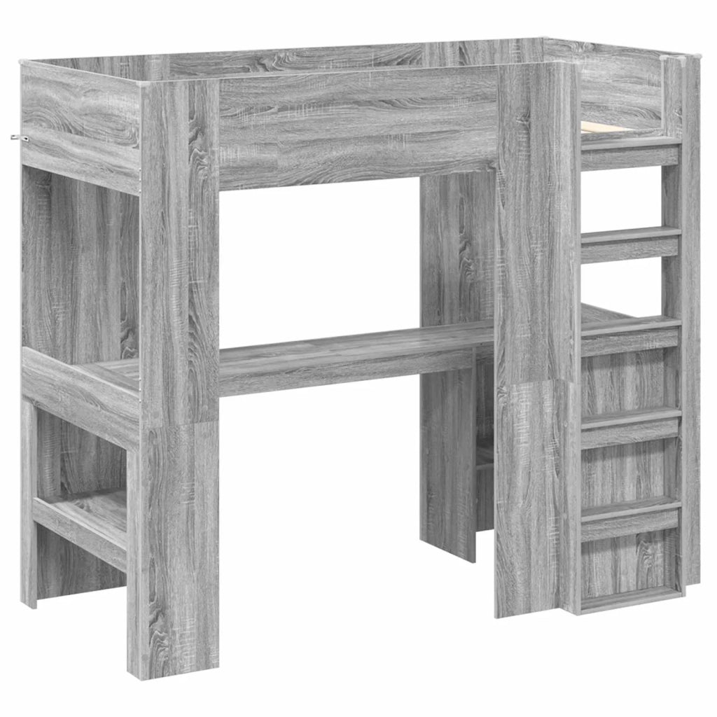 Struttura letto a castello con scrivania Grigio Sonoma 3410464