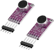 Microfono amplificatore con controllo di guadagno automatico - MAX9814 - 2 pezzi - Microfono senza rumore - Amplificazione regolabile fino a 60 dB - Alloggiamento compatto - Modulo di microfono