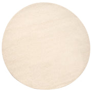 Tappeto in lana bianco sporco 140 cm tuftato a mano rotondo design decorativo