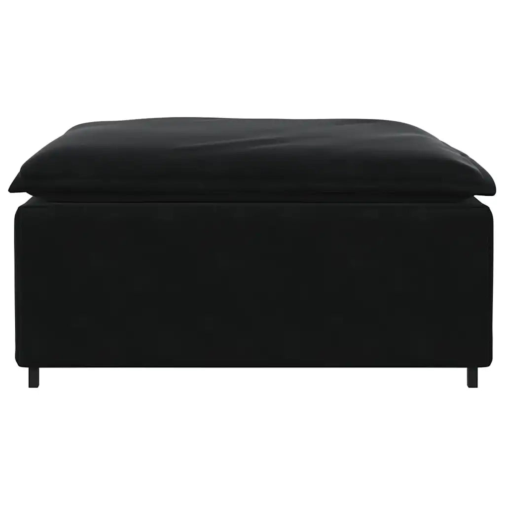 Divano da Giardino-Modulo Poggiapiedi Divano Modulare Nero 100x100x48 cm