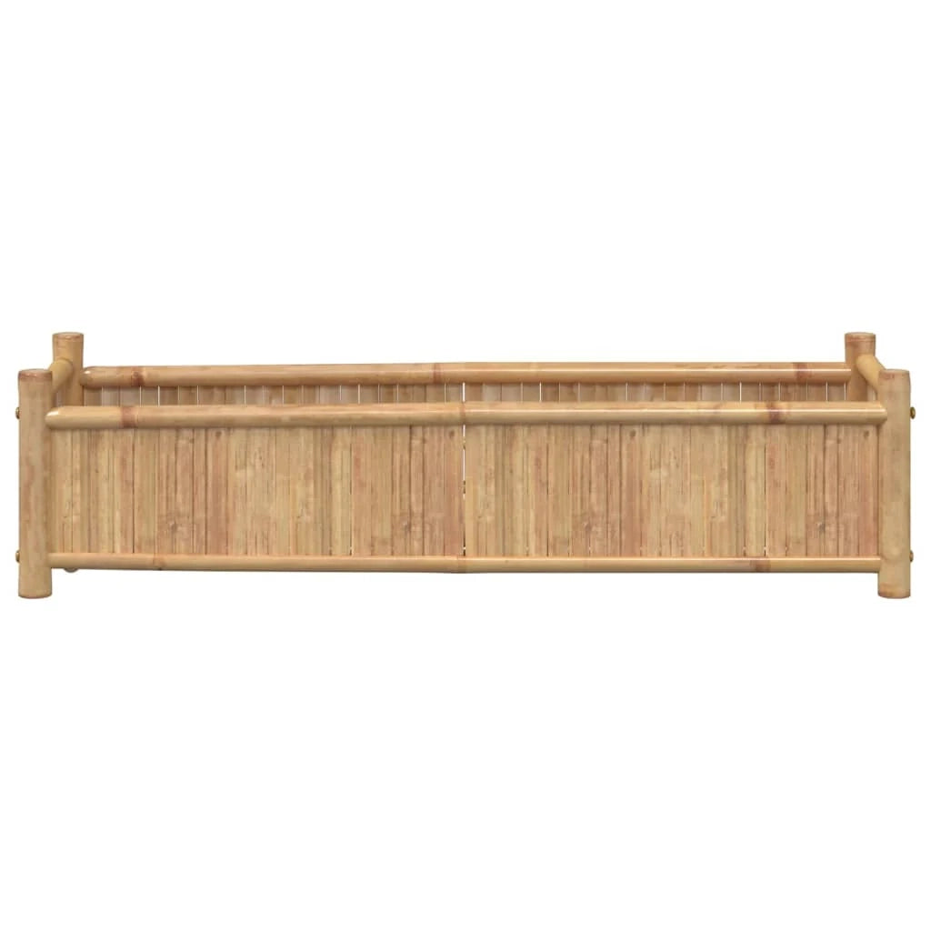 Fioriera rialzata per piante fiori terrazza giardino 100 x 30 x 25 cm bambù marrone 02_0037265