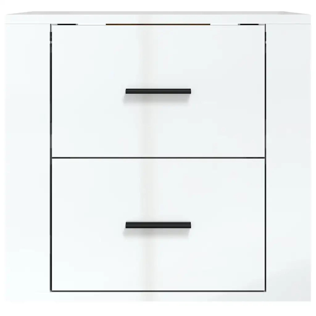 Comodino a Muro Bianco Lucido 50x36x47 cm 816858