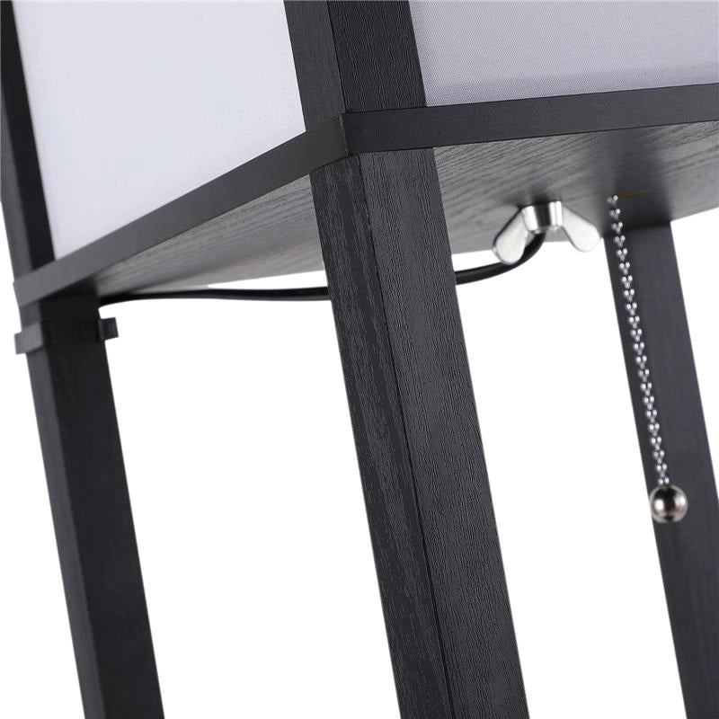 LAMPADA DA TERRA CON LIBRERIA 3 LIVELLI 26 X 26 X 160 CM NERO