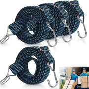 Rubberbande Verstelbare con Haken - 4 Stuks - 1 Metro Lunghezza - 3 cm Larghezza - Insettabile Universalmente