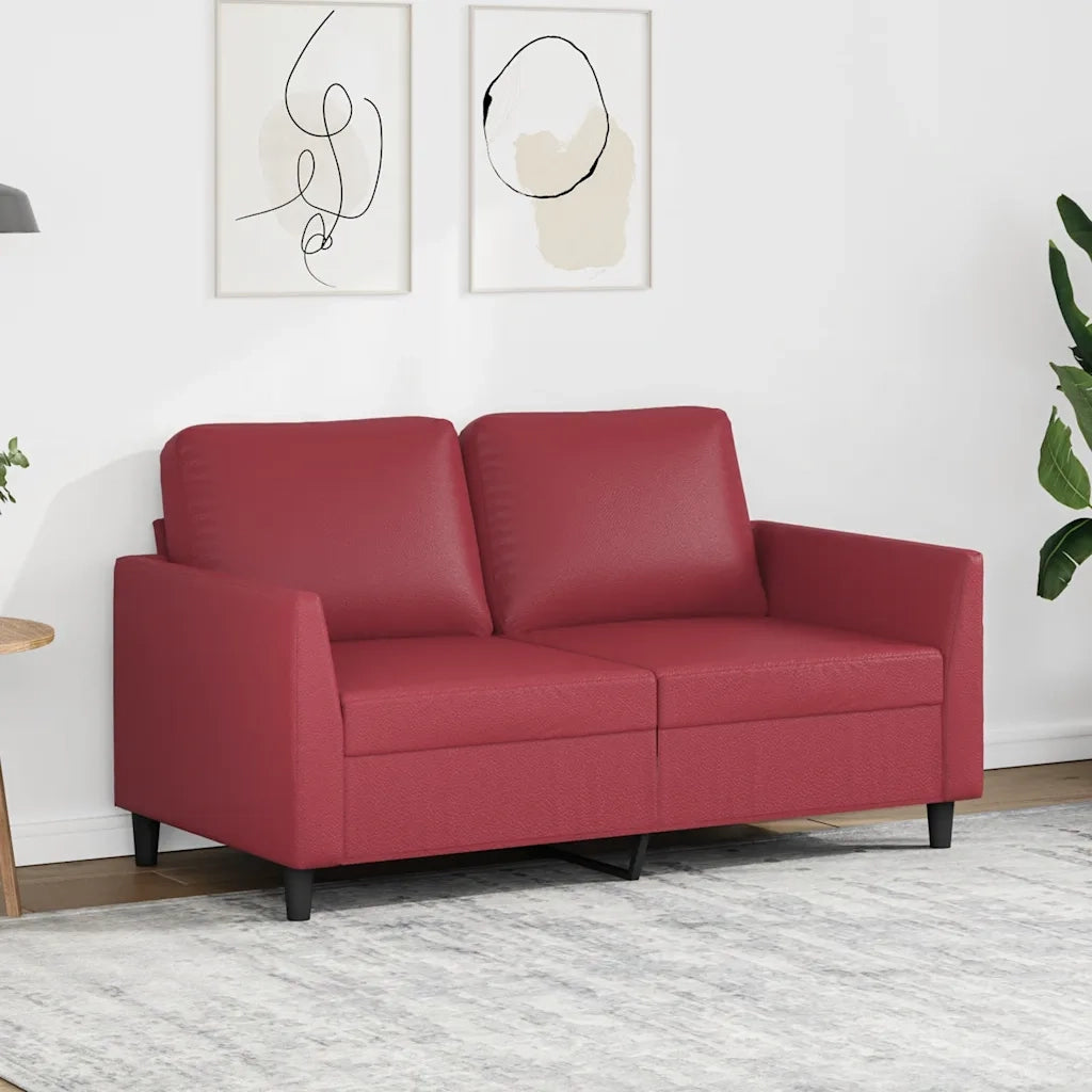 Divano a 2 Posti-Sofa 2 Posti Rosso Vino 120 cm in Similpelle 170539